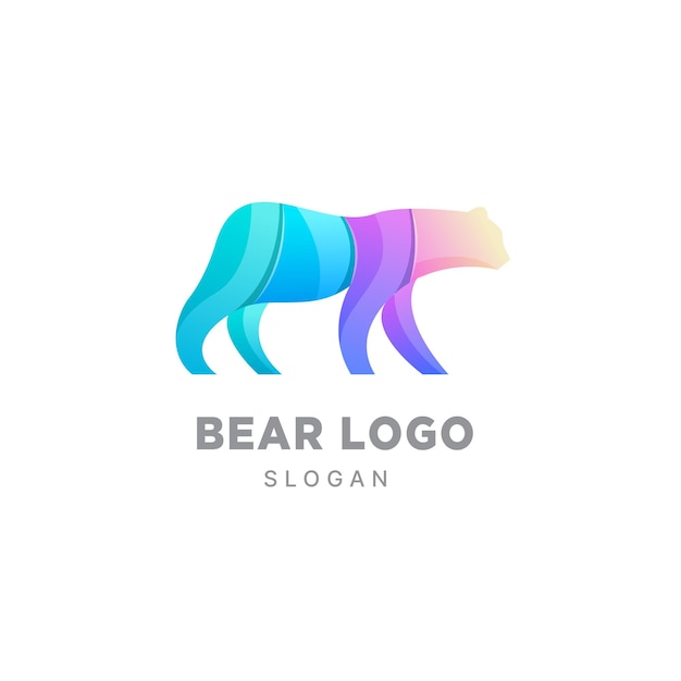 Bär logo design farbverlauf bunte vorlage süßer panda teddybär