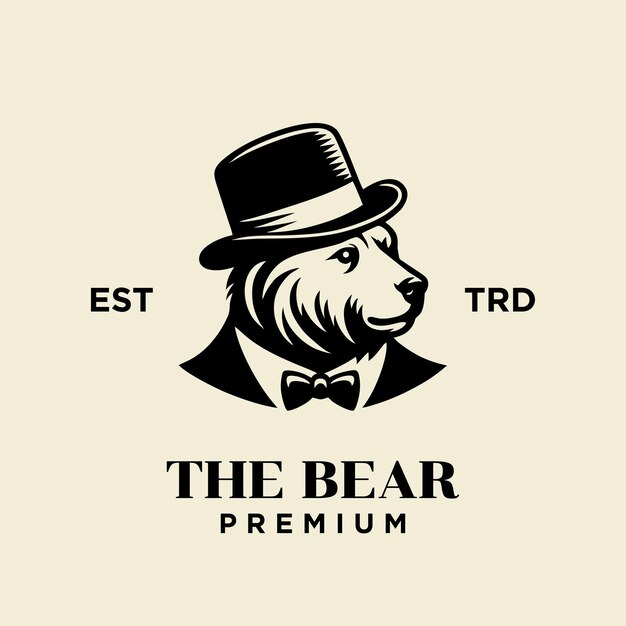 Bären-gentleman-vintage-logo-icon-design