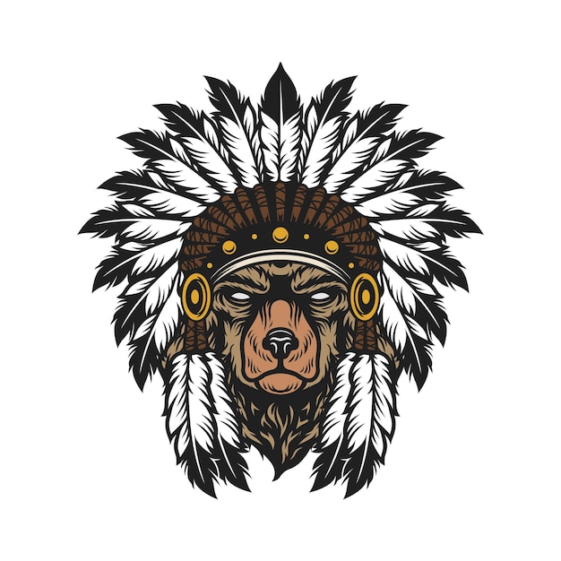Bärenkopf-Maskottchen-Design-Logo