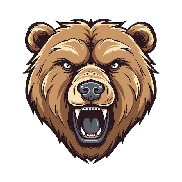 Vektor bärenkopf-maskottchen-logo-design-illustration zum drucken auf t-shirts