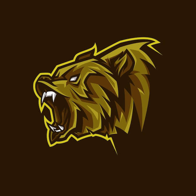 Bärenkopf-Maskottchen-Logo