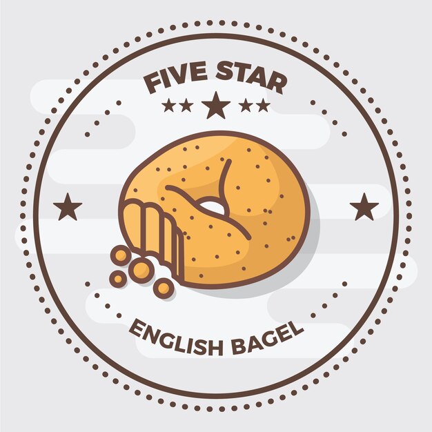 Vektor bagel-logo-abzeichen