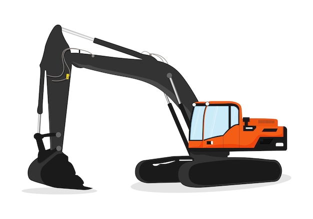Bagger auf einer weißen Vektorillustration