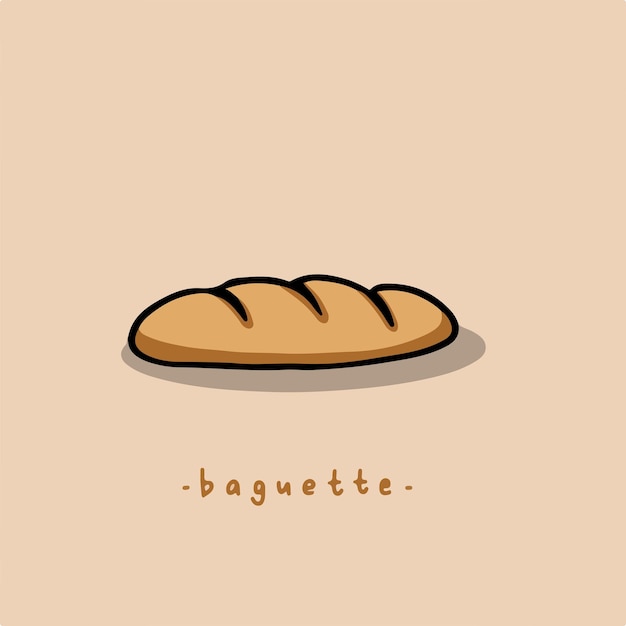 Baguette-symbol-leckeres essen-vektor-illustration