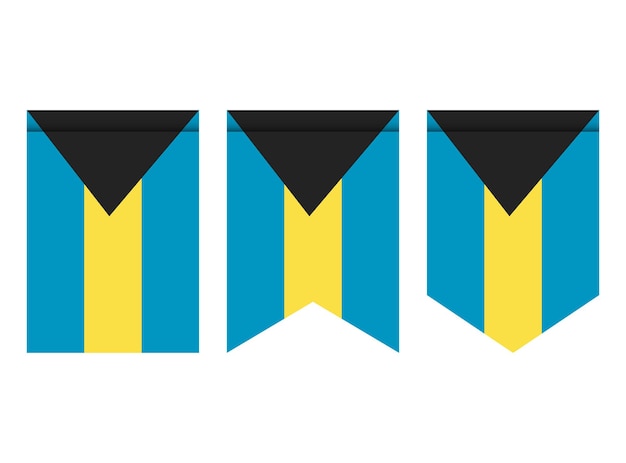 Bahamas-flagge oder wimpel isoliert auf weißem hintergrund. wimpel-flag-symbol.