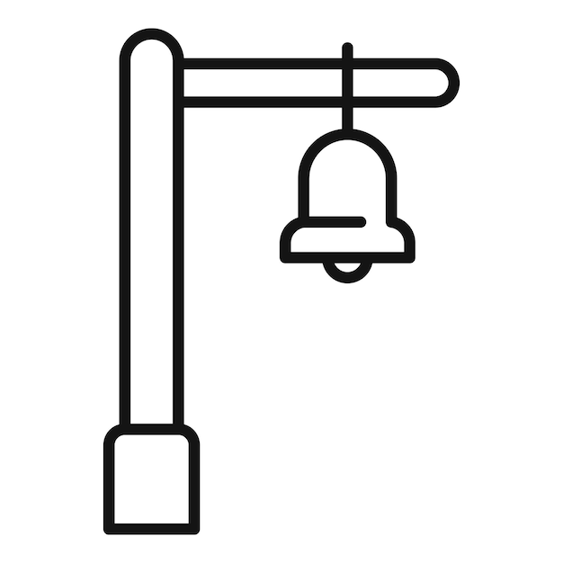 Bahnhofsglockensymbol-Umrissvektor Menschen Stadt Reiseticket