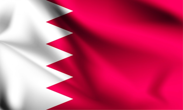 Bahrain Flagge weht im Wind.