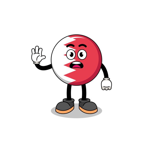 Bahrain flaggenkarikaturillustration, die stopphand tut