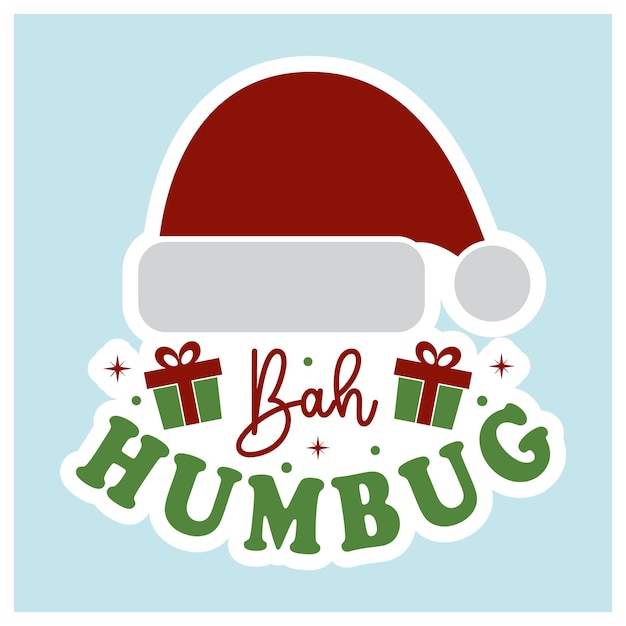 Vektor bahumbug sticker design weihnachts-sticker-bündel