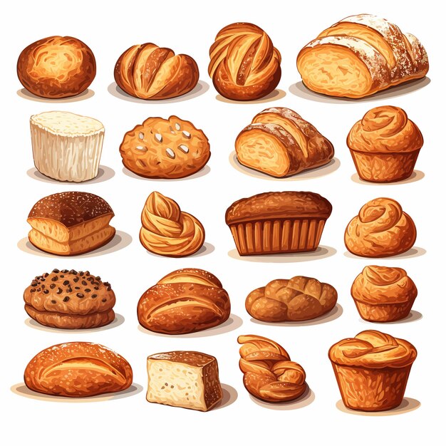 Vektor bakery_products_set_of_vector_images_illustriert