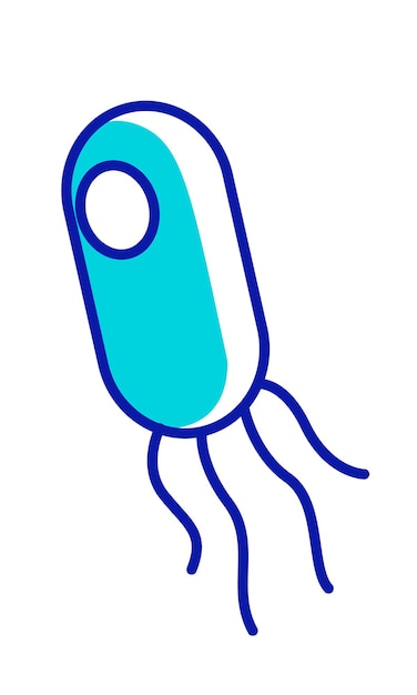 Bakterium halbflaches farbvektorelement