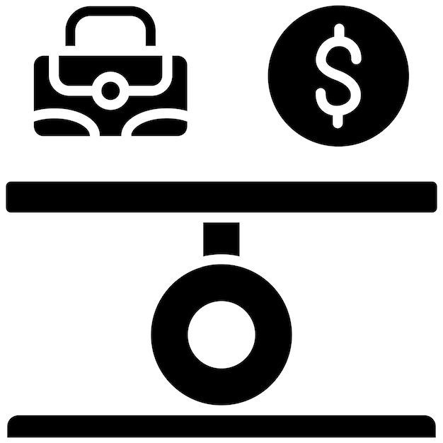 Balance-glyph-schwarze abbildung