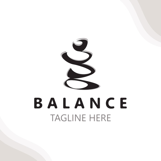 Balance-stein-logo-massagestein-yoga-felsanordnung für spa- und gesundheitsmeditationssymbol