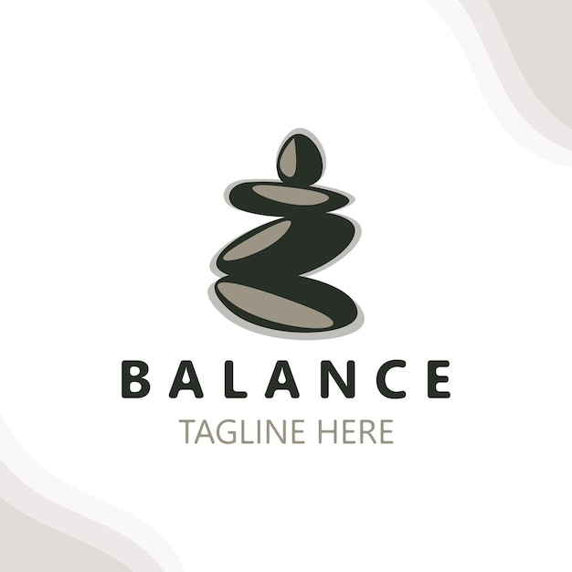 Vektor balance-stein-logo-massagestein-yoga-felsanordnung für spa- und gesundheitsmeditationssymbol