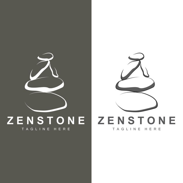 Balance stone logo design vector therapie stein massagestein hot stone und zenstone produktmarke illustration