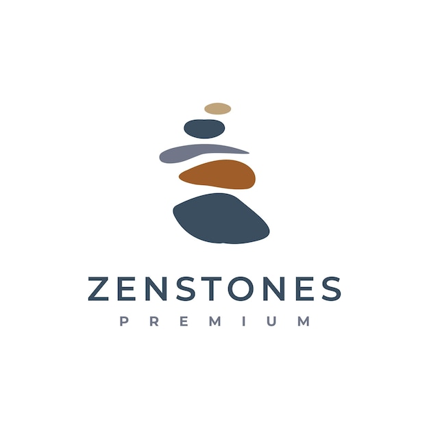 Balancing Rock Zen Stone in Line Art Logo Design Inspiration