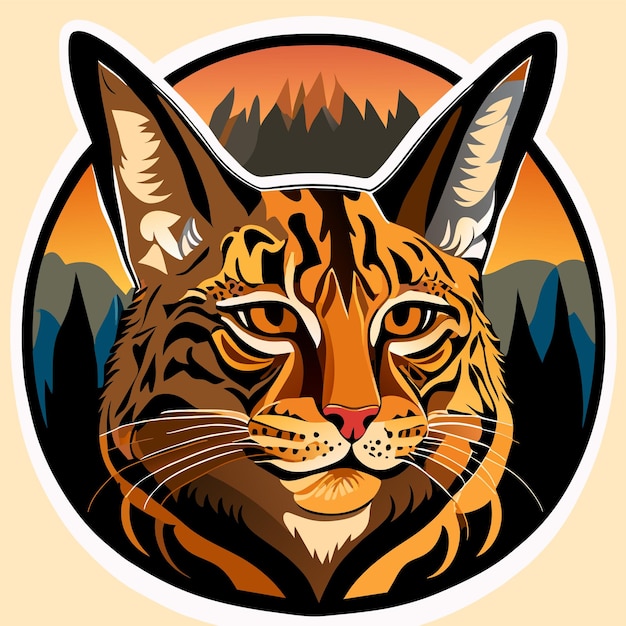 Balkan-lynx handgezeichneter cartoon-sticker-ikonen-konzept isolierte illustration