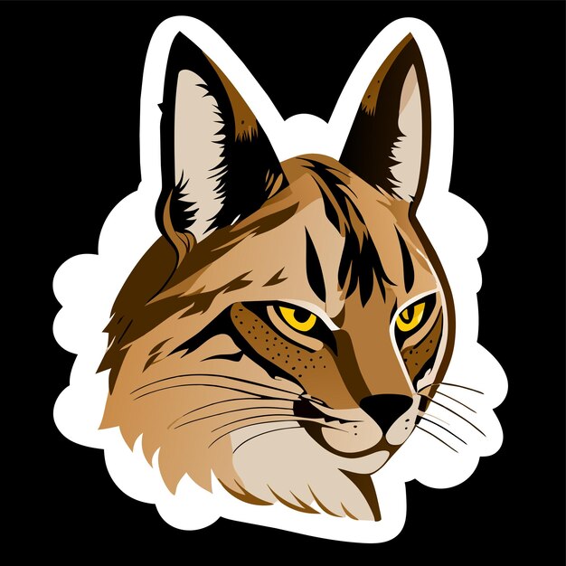 Vektor balkan-lynx handgezeichneter cartoon-sticker-ikonen-konzept isolierte illustration