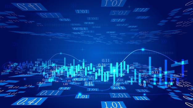 Balkendiagramm mit Kline Fintech Sense Spatial Concept-Hintergrund