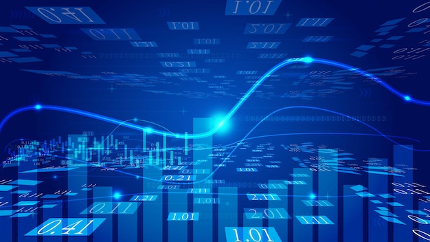 Balkendiagramm mit Kline Fintech Sense Spatial Concept-Hintergrund