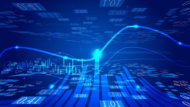 Balkendiagramm mit Kline Fintech Sense Spatial Concept-Hintergrund