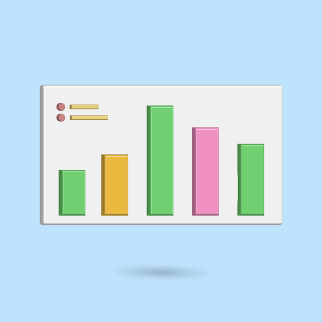 Vektor balkendiagramm zur darstellung der ergebnisse der geschäfts- oder unternehmensdatenanalyse