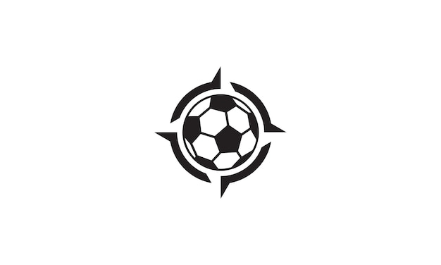 Ball fußball mit kompass logo vektor symbol icon design grafik illustration