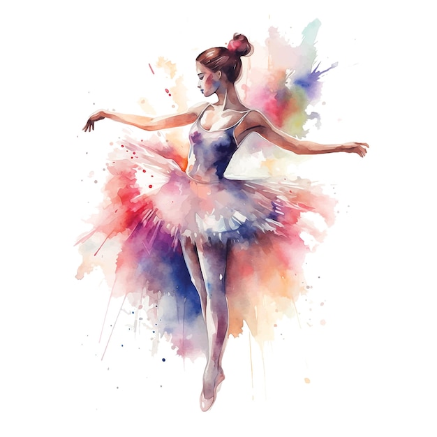 Ballerina-Aquarell-Illustration