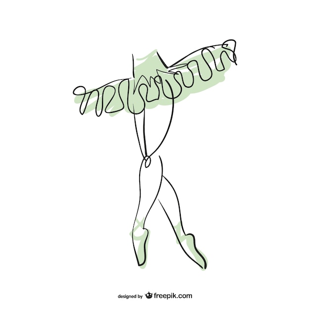 Ballerina linie kunst-design