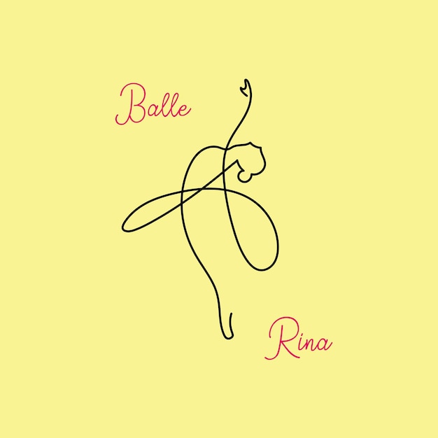 Ballerina-vektor, ein linien-logo-vektor