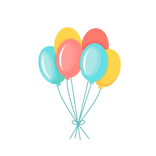 Ballon im Cartoon-Stil. Haufen Luftballons für Geburtstag und Party.