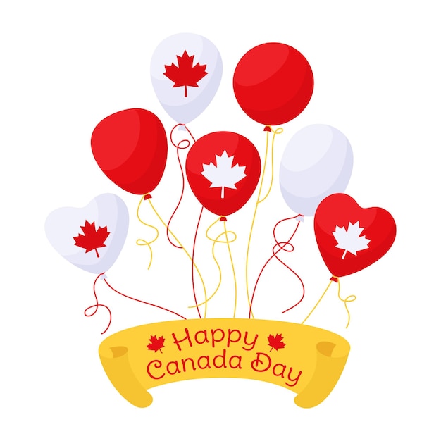 Ballon kanada tag grußkarte, ballon mit flagge usa haufen glänzende helium luftballons balloon