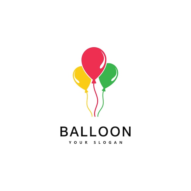 Ballon-logo-design. glück-logo-konzept. feierluftballonsymbol.