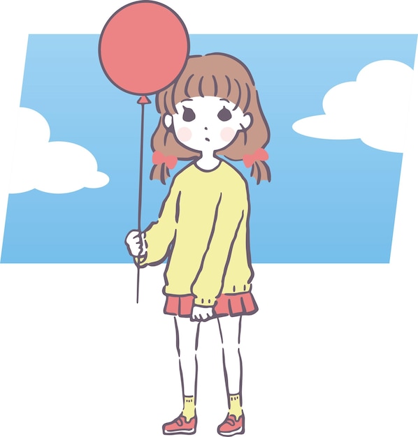 Ballon-mädchen-illustration