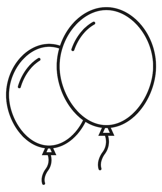 Ballons lineares symbol geburtstagsfeier dekorationssymbol