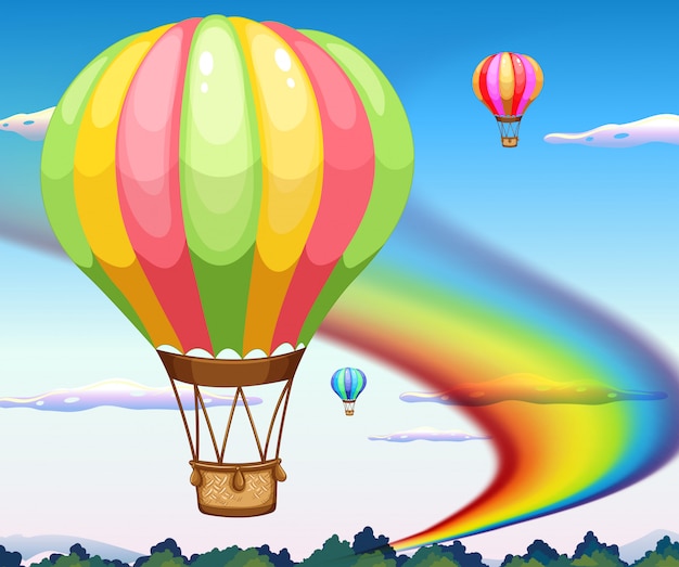 Ballons und regenbogen