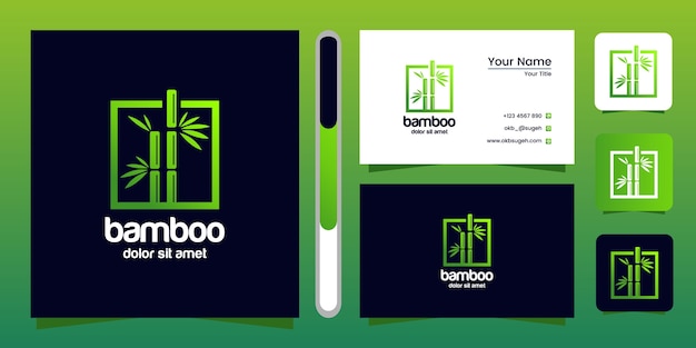 Bambus-logo-design und visitenkarte