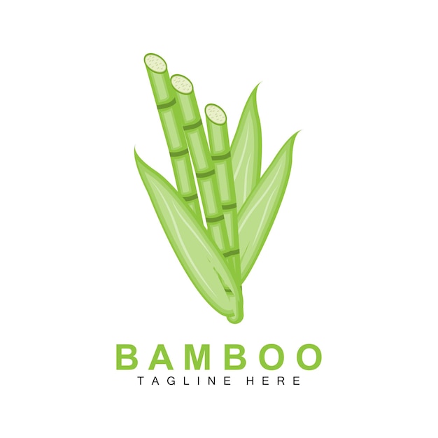 Bambus, Logo, Grüne Pflanze, Design, Natur, Baum, Vektor, Abbildung, Icon