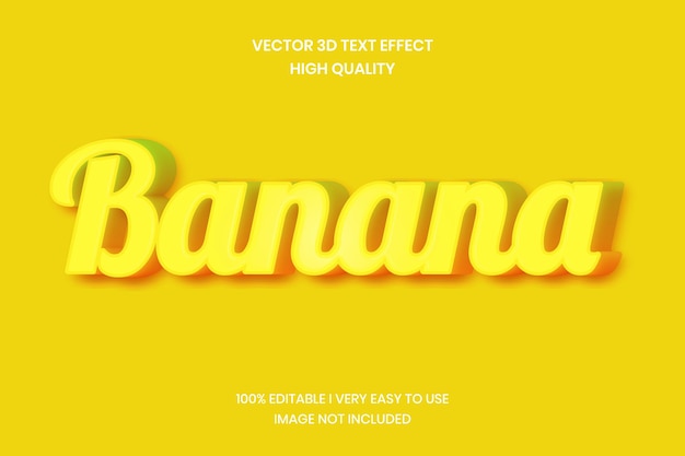 Banana editable 3d bold text style effect mockup template