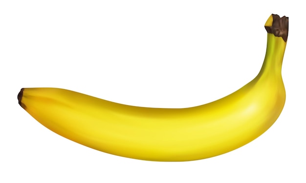 Banana realistische vektor 3d-vektor-clipart isoliert auf weißem hintergrund