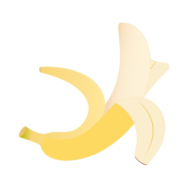 Banane lokalisiert auf weißer Hintergrundvektorillustration