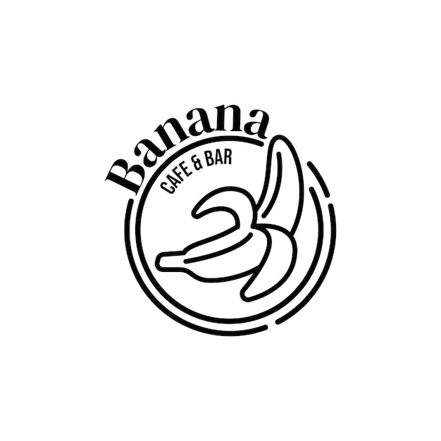 Bananen-Café- und Bar-Logo-Design-Vorlage