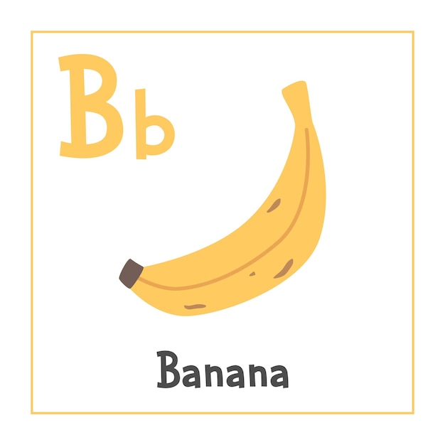 Bananen-clipart bananen-vektor-illustration cartoon-flat-stil früchte beginnen mit dem buchstaben b