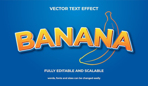 Bananen mit Vektortext-Effekt