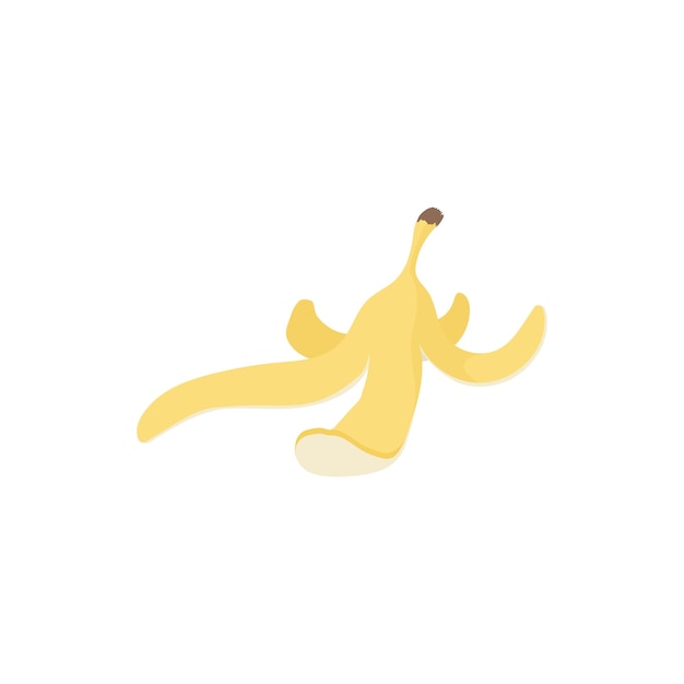 Vektor bananenschalen-symbol im cartoon-stil auf weißem hintergrund