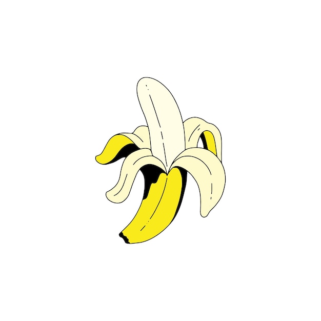 Bananenvektorillustration auf weißem Hintergrund