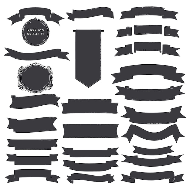 Band Silhouette Banner setzen schwarze Form
