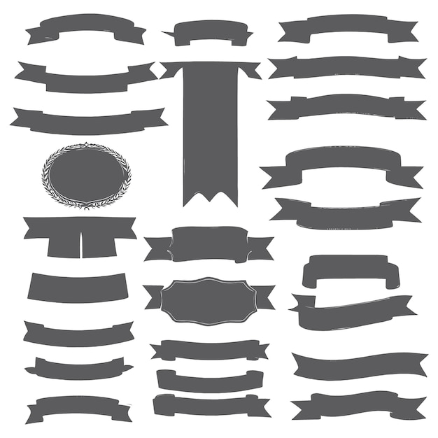 Band Silhouette Banner setzen schwarze Form