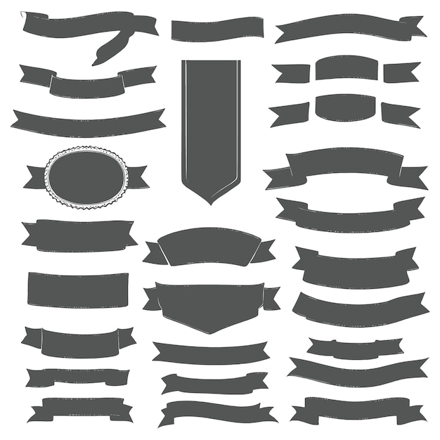 Band Silhouette Banner setzen schwarze Form
