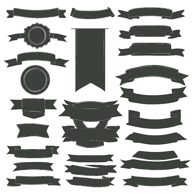 Band Silhouette Banner setzen schwarze Form